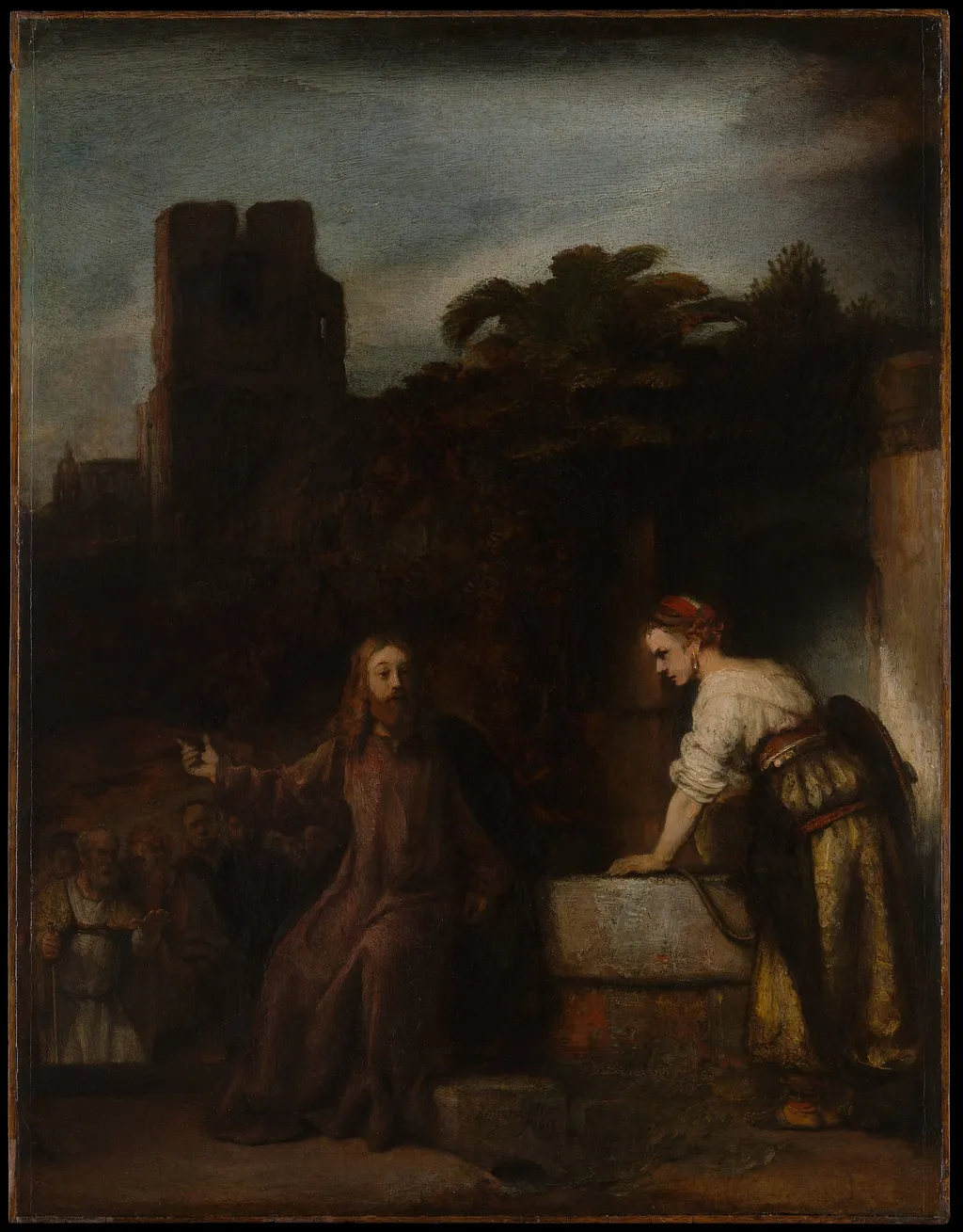 Christ and the Woman of Samaria, by Rembrandt van Rijn, oil, 1655