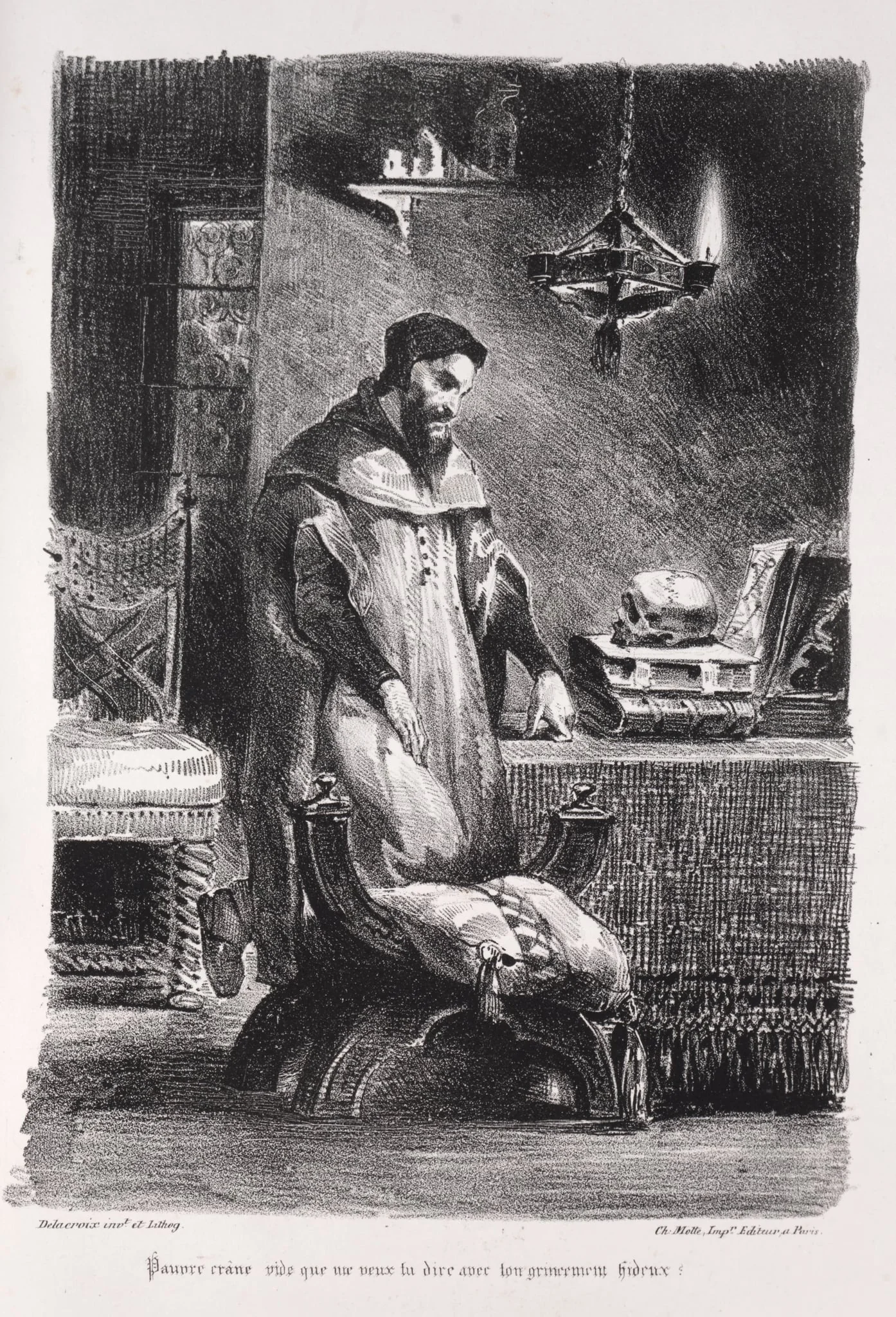 Illustrations for Faust: Faust in his dressing-room, detail