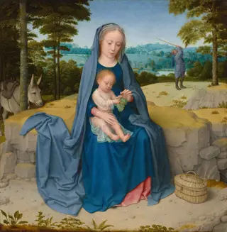 The Rest on the Flight into Egypt, by Gerard David, oil, 1510
