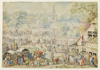 A Village Kermis, by Jacob Savery, watercolor, 1598