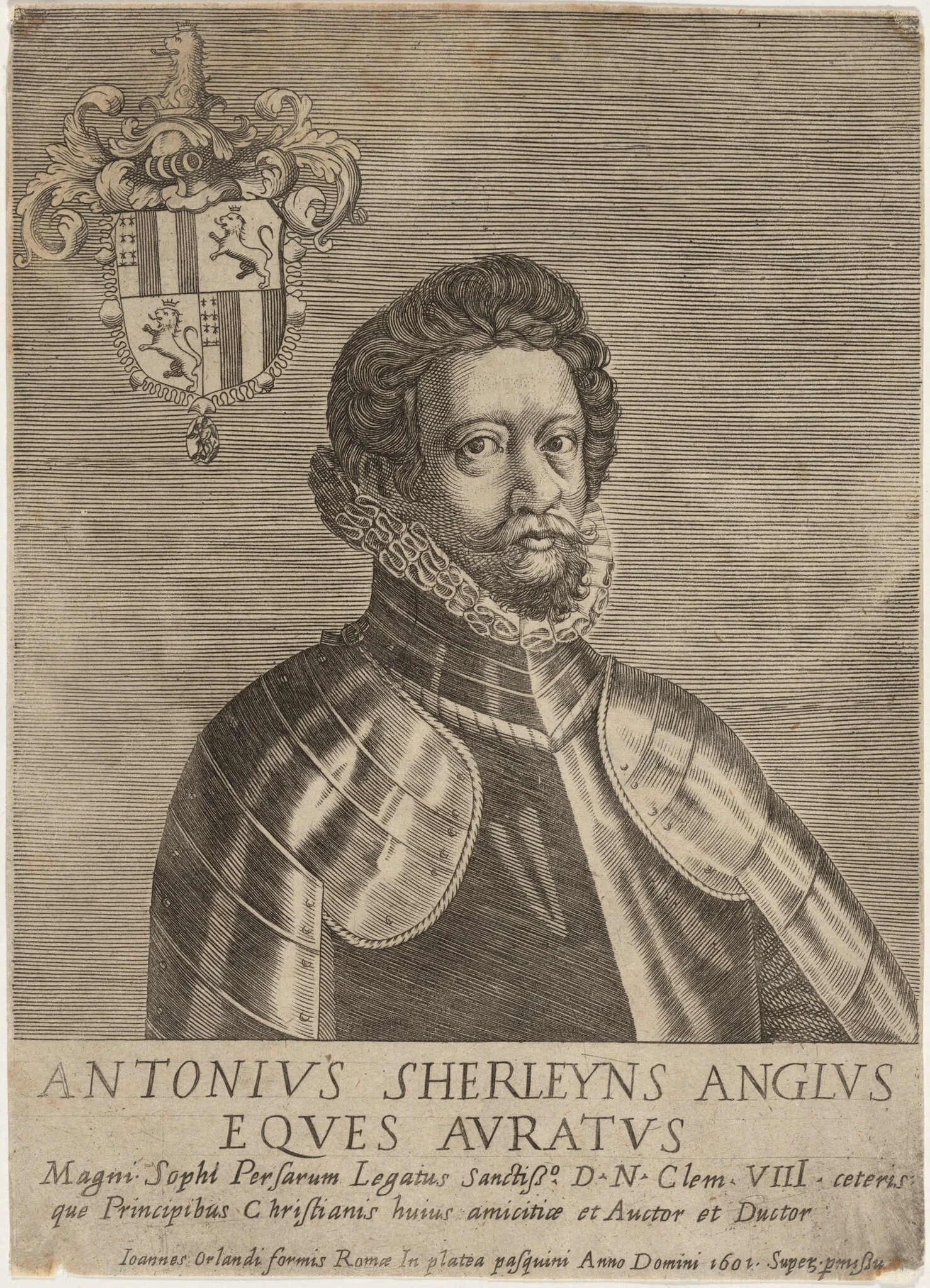 Sir Anthony Shirley, Traveler and Ambassador to Persia, detail
