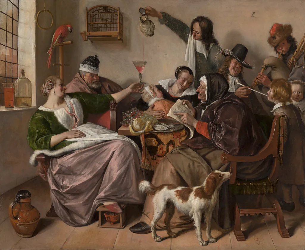 'As the Old Sing, So Pipe the Young', by Jan Steen, oil, 1665