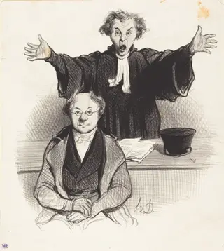 Une Demande en séparation, by Honoré Daumier, ink, 1845