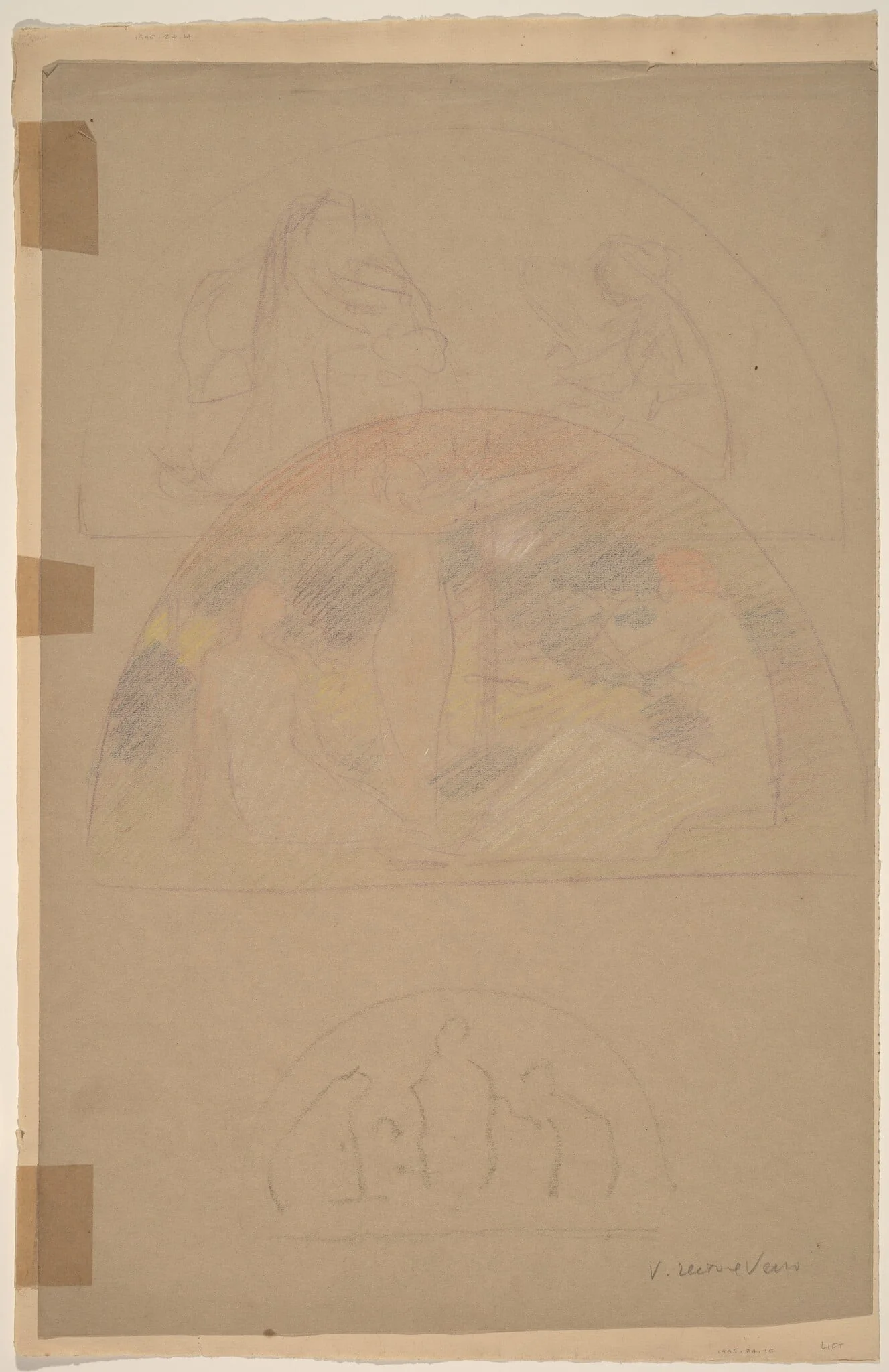 Studies for a Lunette [recto], detail