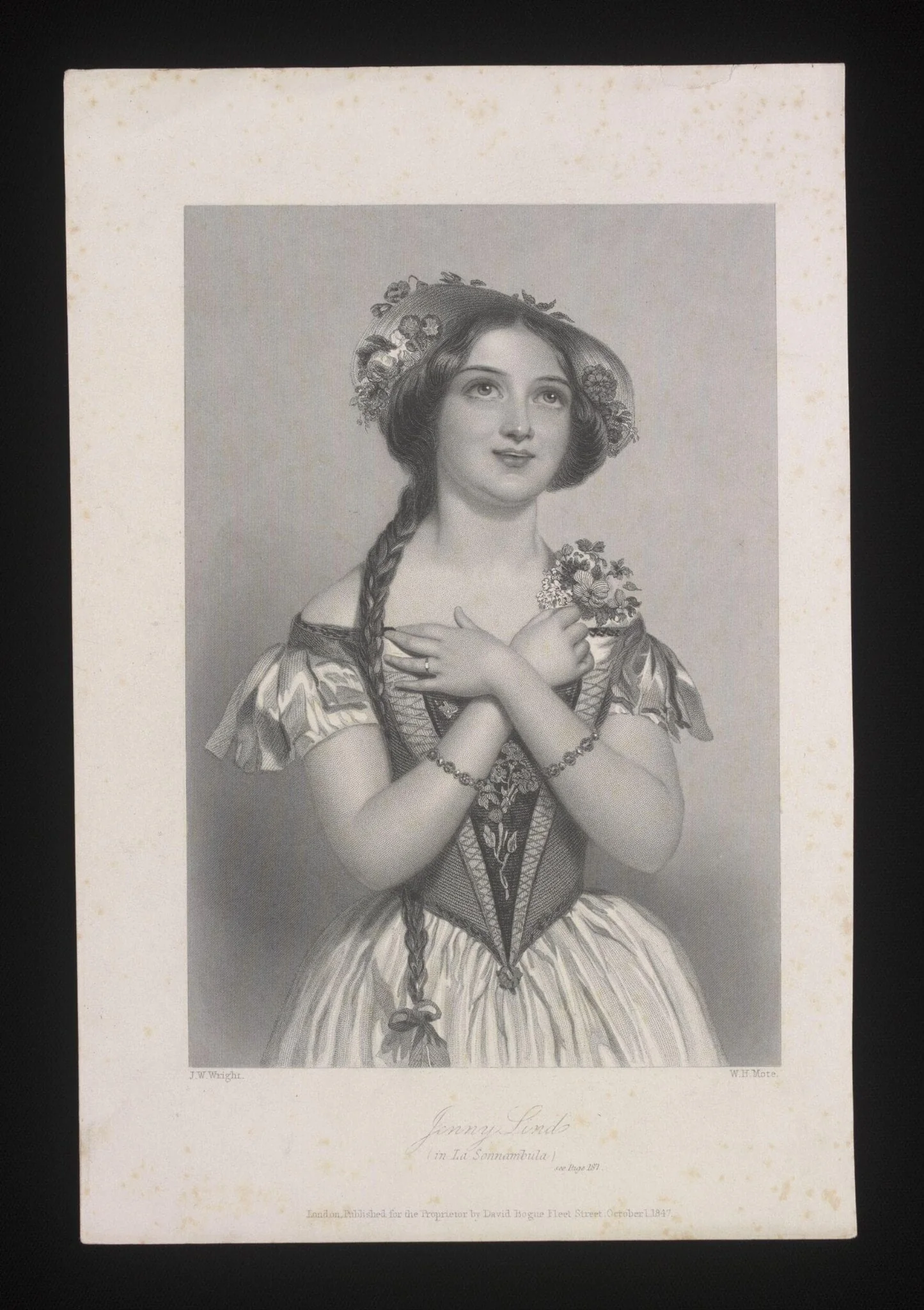 Jenny Lind in La Sonnambula, detail