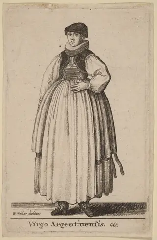 Virgo Argentinensis, by Wenceslaus Hollar, ink, 1647