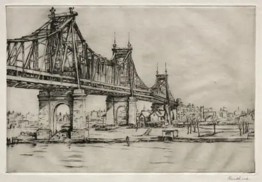 Queensboro Bridge, New York, by William George Reindel, 1921