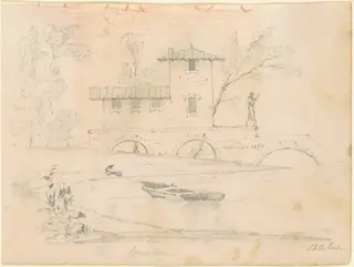The Pescatory, by Samuel Finley Breese Morse, graphite, 1834
