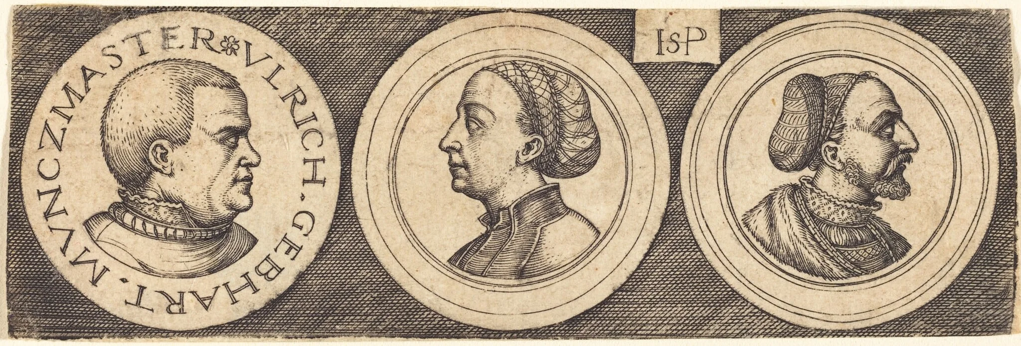 Three Medals with Portraits, detail