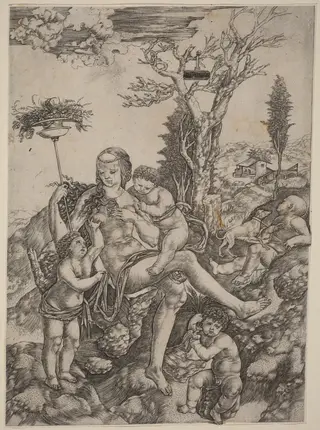 Allegory of Mother Earth, by Cristofano Robetta, ink, 1498