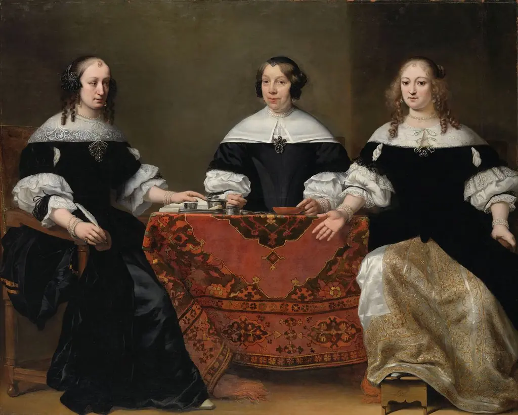 Portrait of the Three Regentesses of the Leprozenhuis, Amsterdam, by Ferdinand Bol, oil, 1668
