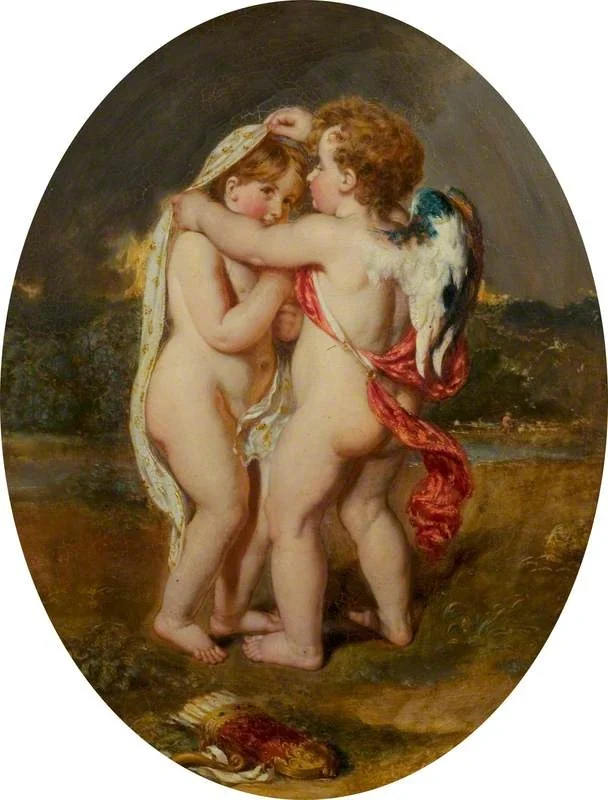 Cupid Sheltering His Darling from the Approaching Storm, detail