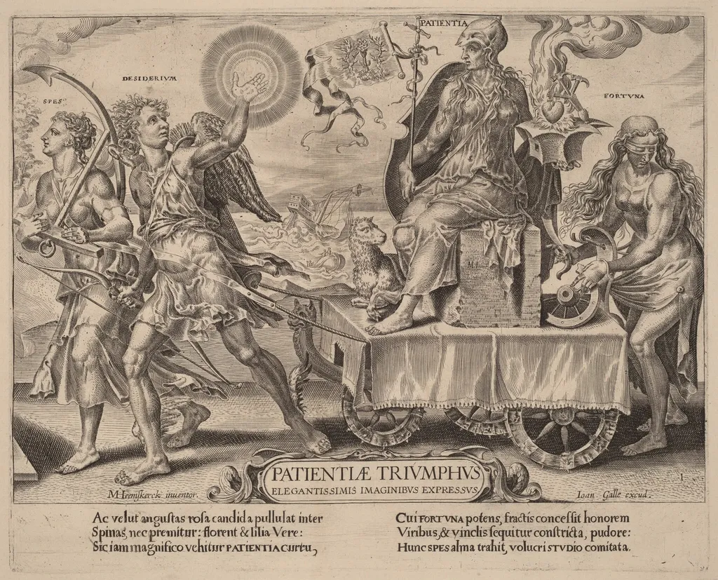 The Triumph of Patience, by Dirck Volckertz Coornhert, ink, 1559