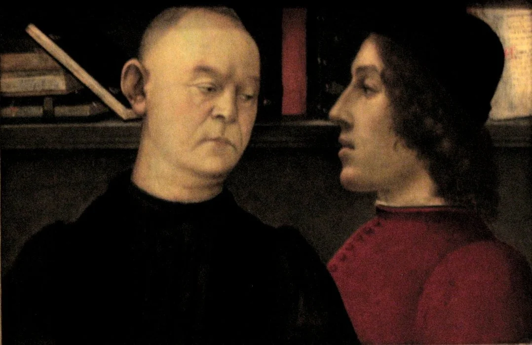 Double portrait of Piero del Pugliese and Filippino Lippi, detail