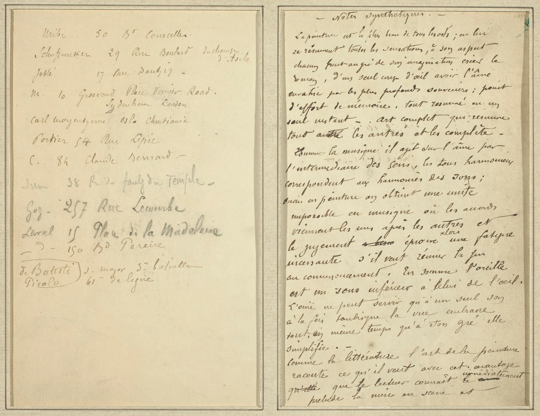 Address List; Manuscript Page [recto], detail