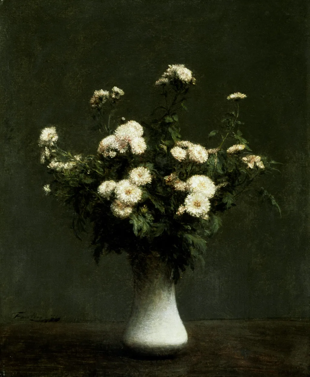 Vase of Chrysanthemums, by Henri Fantin-Latour, oil, 1871