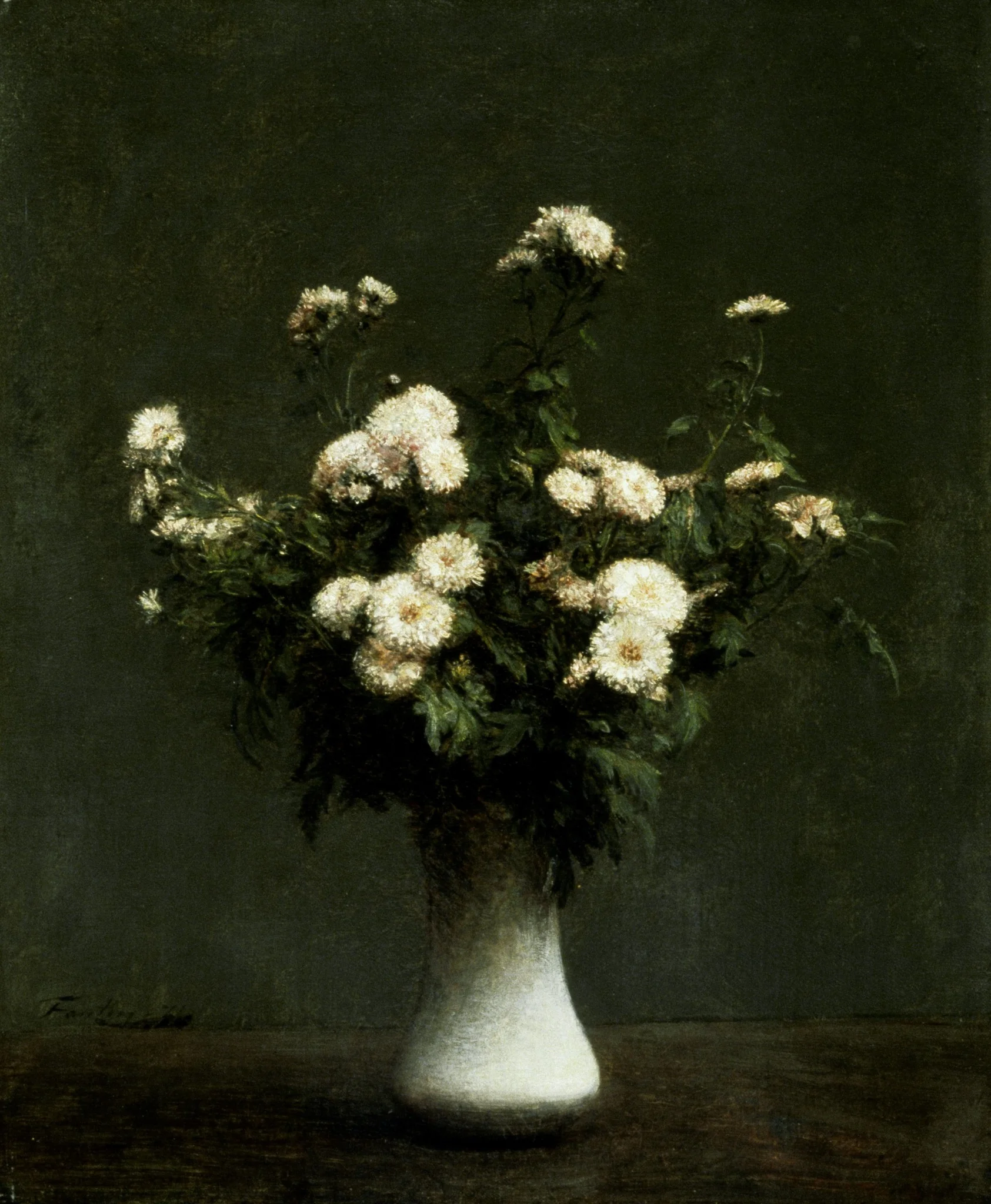 Vase of Chrysanthemums, detail