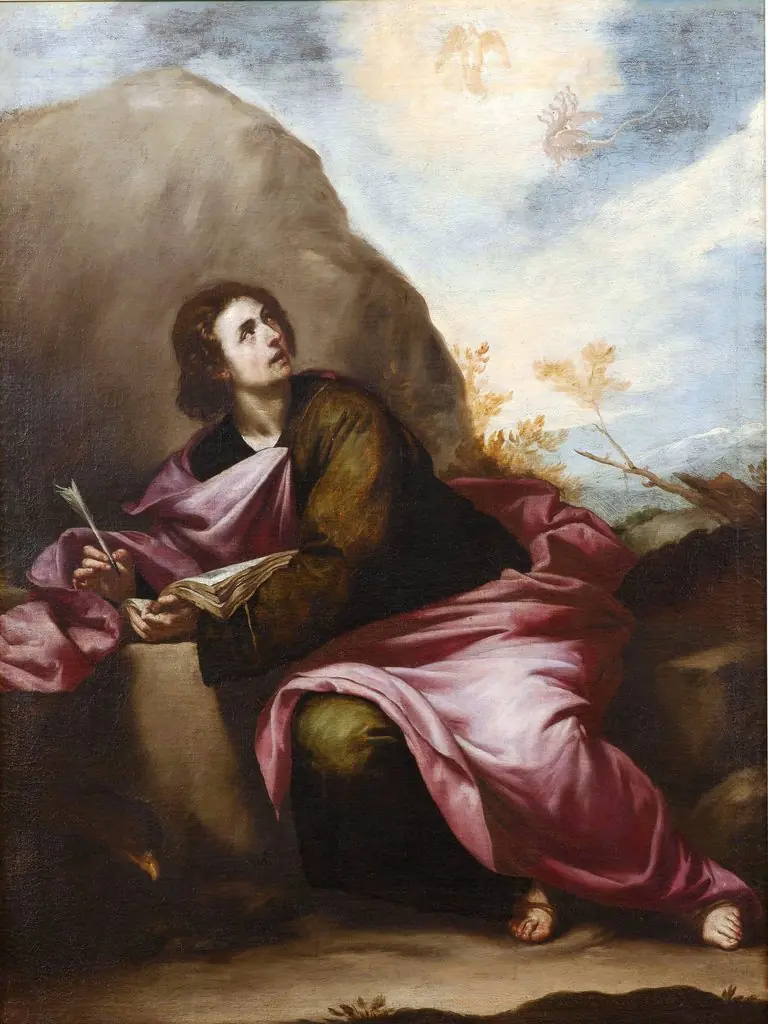 Saint John the Evangelist in Patmos, by Alonso Cano, oil, 1651