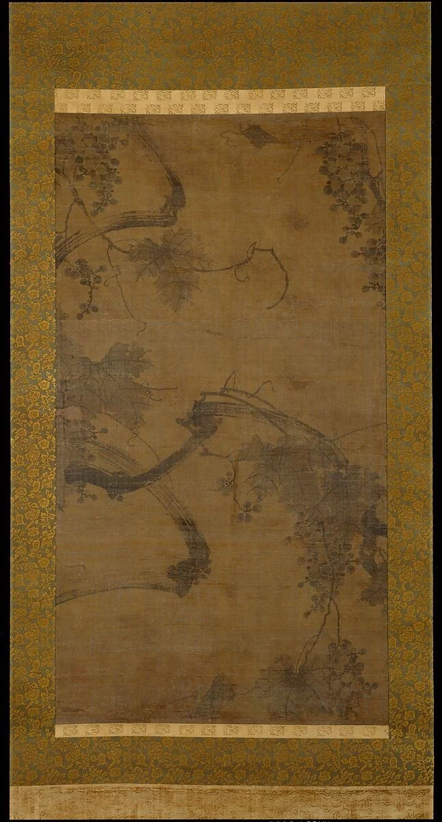 작자미상 포도 조선|作者未詳 墨葡萄圖 朝鮮|Grapevine in the Wind, detail