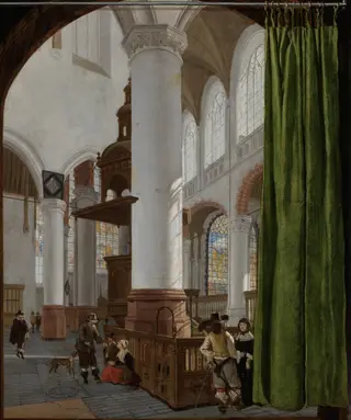 Interior of the Old Church in Delft, by Gerard Houckgeest, oil, 1654