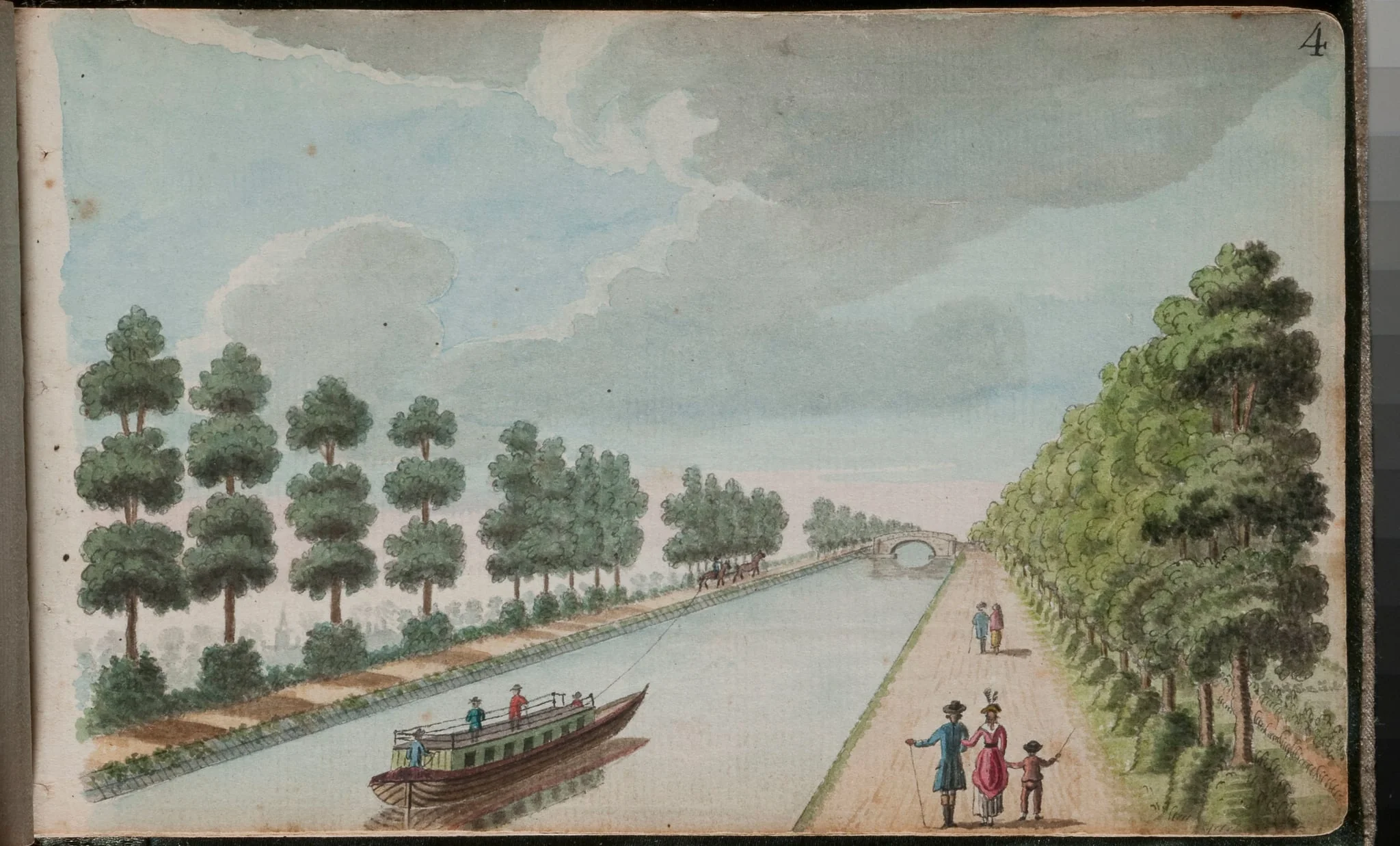 View of the Grand Canal, taken between the first bridge and the first lock looking towards Dublin, detail