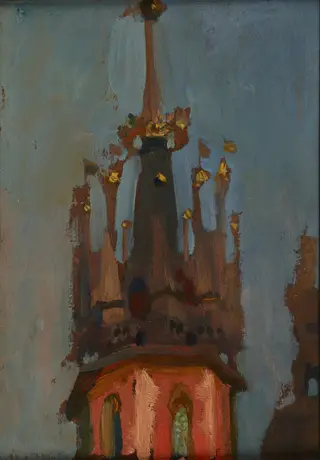 Spire of the Tower of St Mary’s Church in Krakow, by Jan Stanisławski, unspecified, 1893