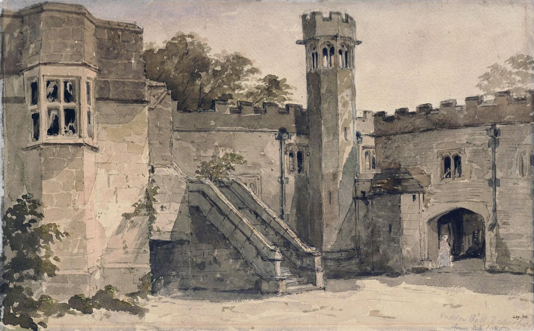 Courtyard of Haddon Hall, Derbyshire, detail