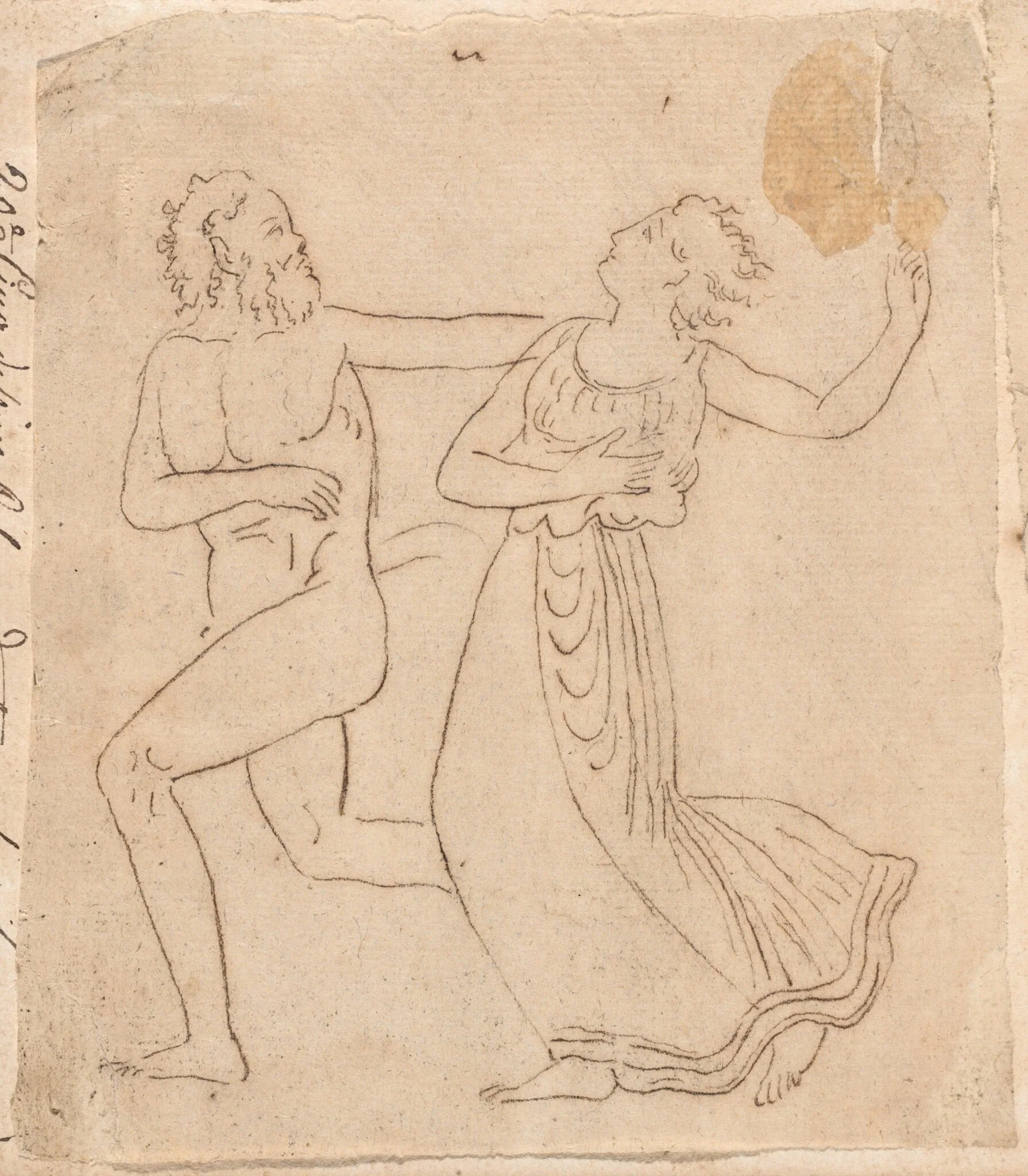 Satyr and Maenad, from Dance in Honor of Bacchus, detail