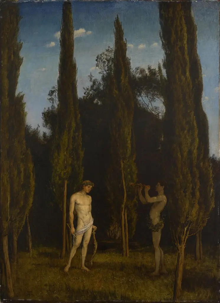 Apollo and Marsyas, by Hans Thoma, oil, 1894