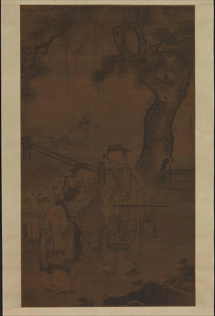 明 郭詡 稱書圖 軸|Weighing Books, detail