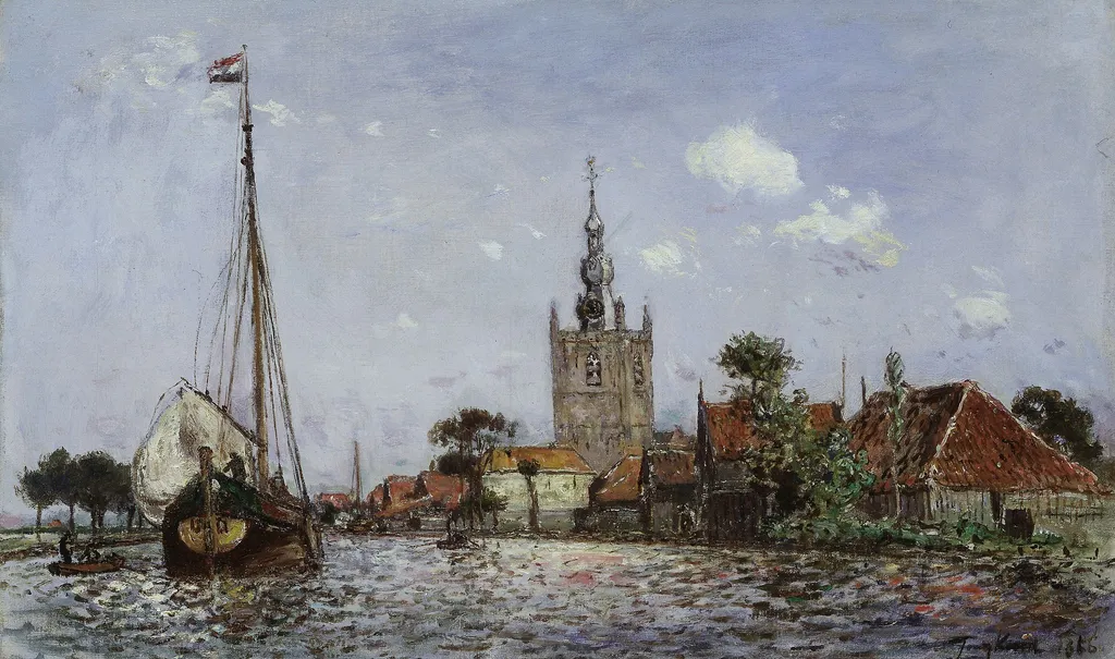 The Church of Overschie, by Johan Jongkind, oil, 1866
