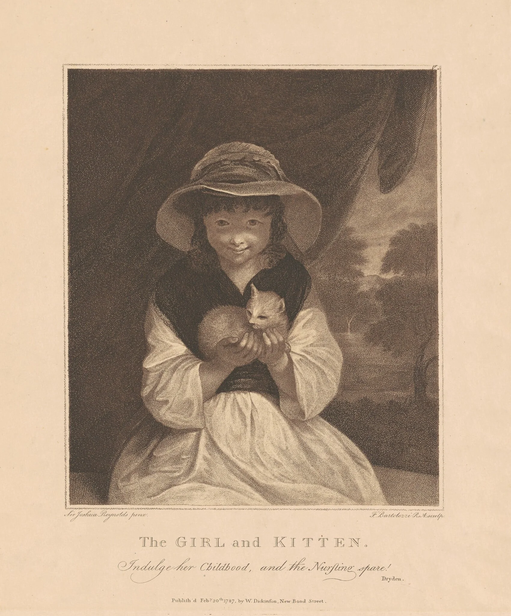 The Girl and Kitten, detail