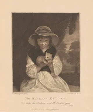 The Girl and Kitten, by Francesco Bartolozzi, ink, 1778