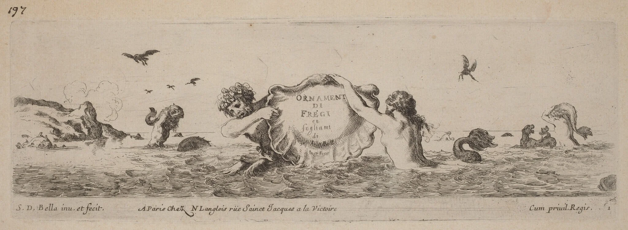 Title Page for "Ornamenti di fregi e fogliani", detail