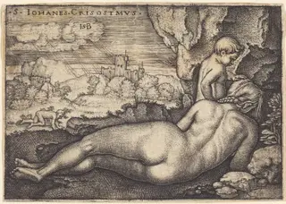 The Penance of Saint John Chrysostom, by Sebald Beham, ink, 1538