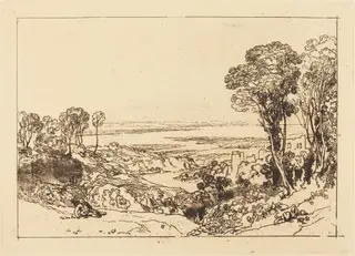 Junction of Severn and Wye, by Joseph Mallord William Turner, ink, 1811