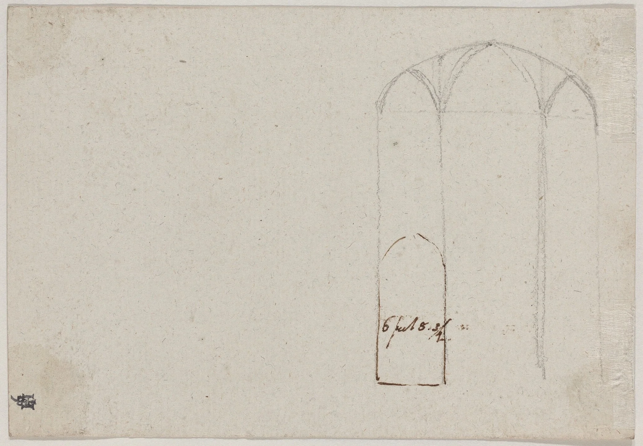 Cross Section of a Gothic Church [verso], detail