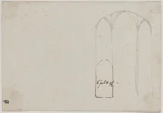 Cross Section of a Gothic Church [verso], by Benjamin West, ink, 1788