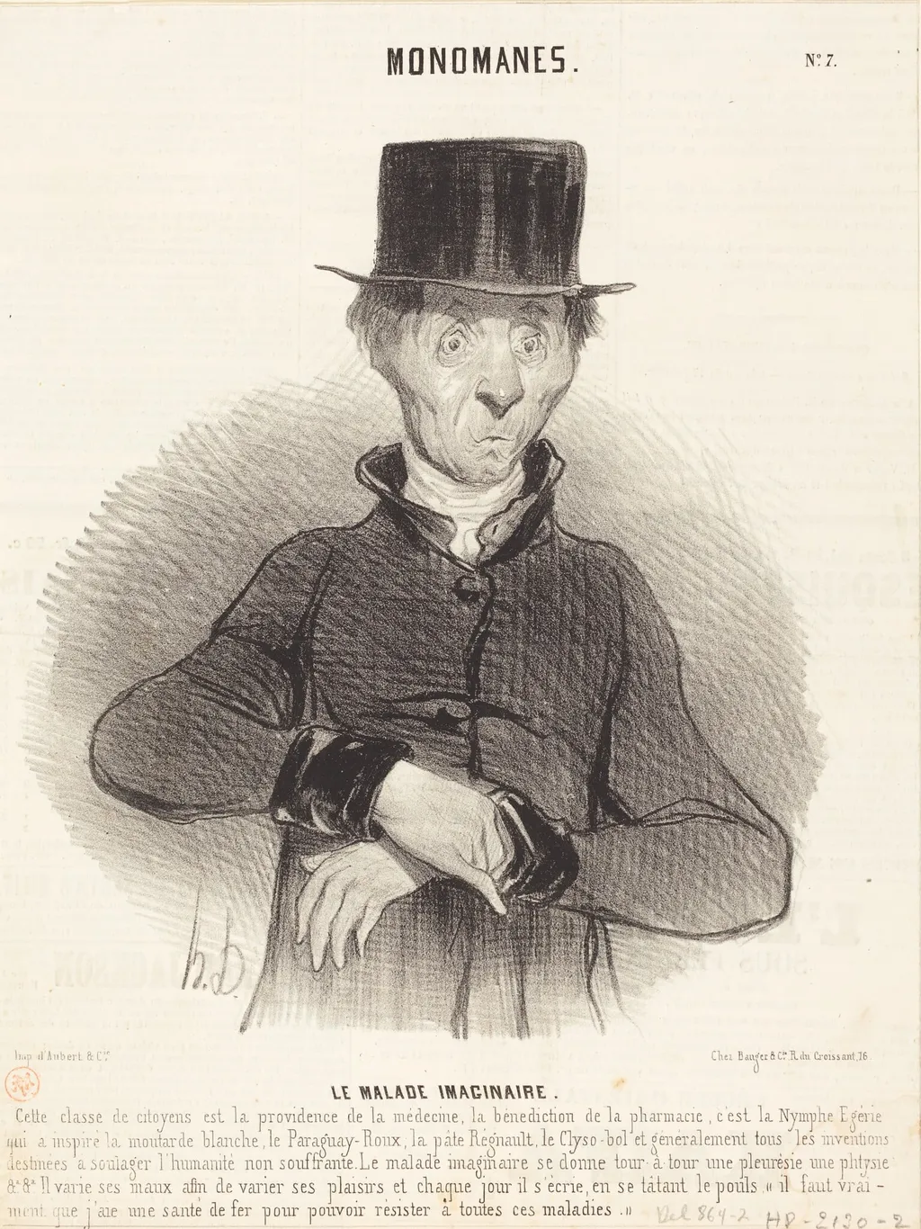 Le Malade imaginaire, by Honoré Daumier, ink, 1841