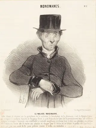Le Malade imaginaire, by Honoré Daumier, ink, 1841