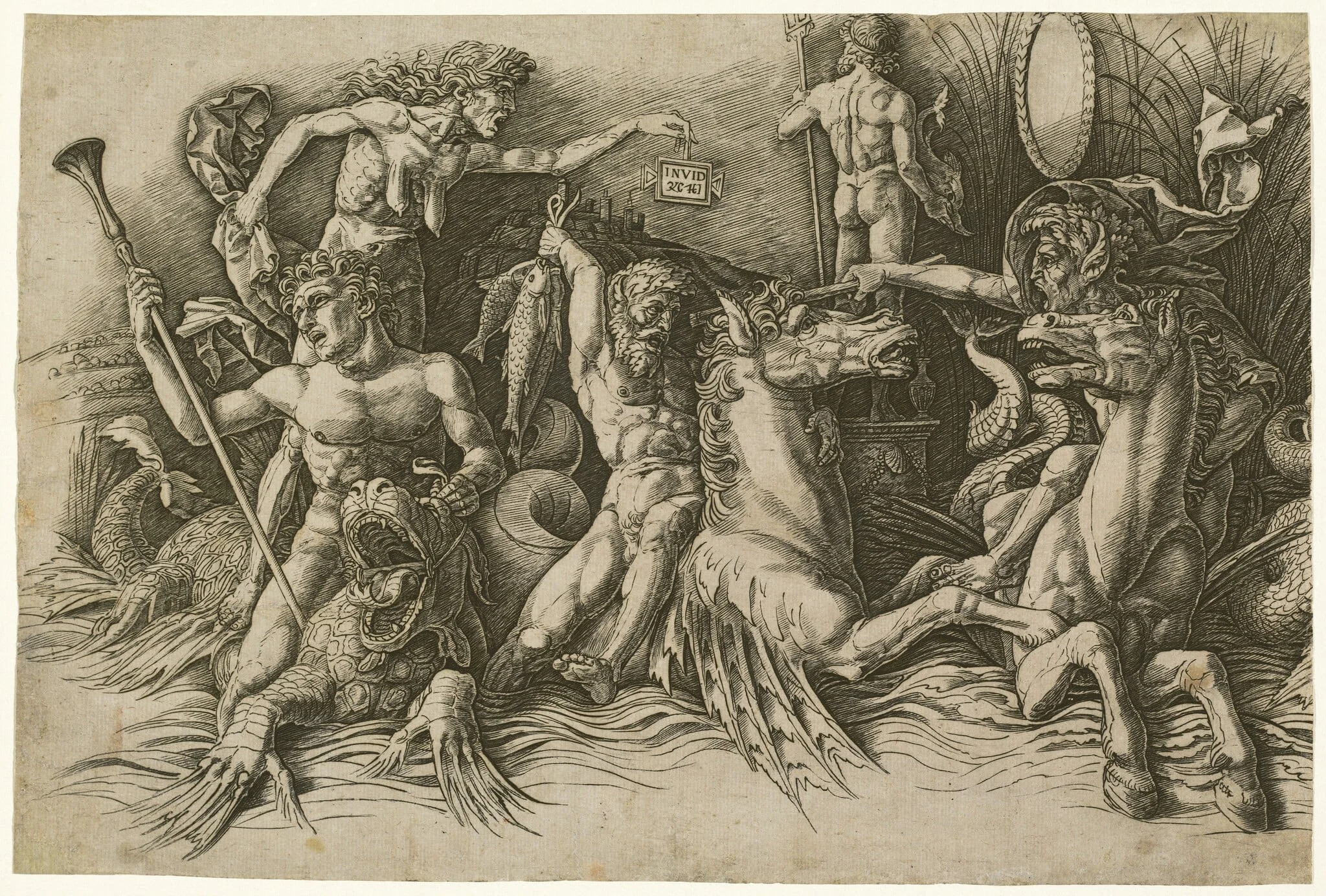 Battle of the Sea Gods [left half], detail