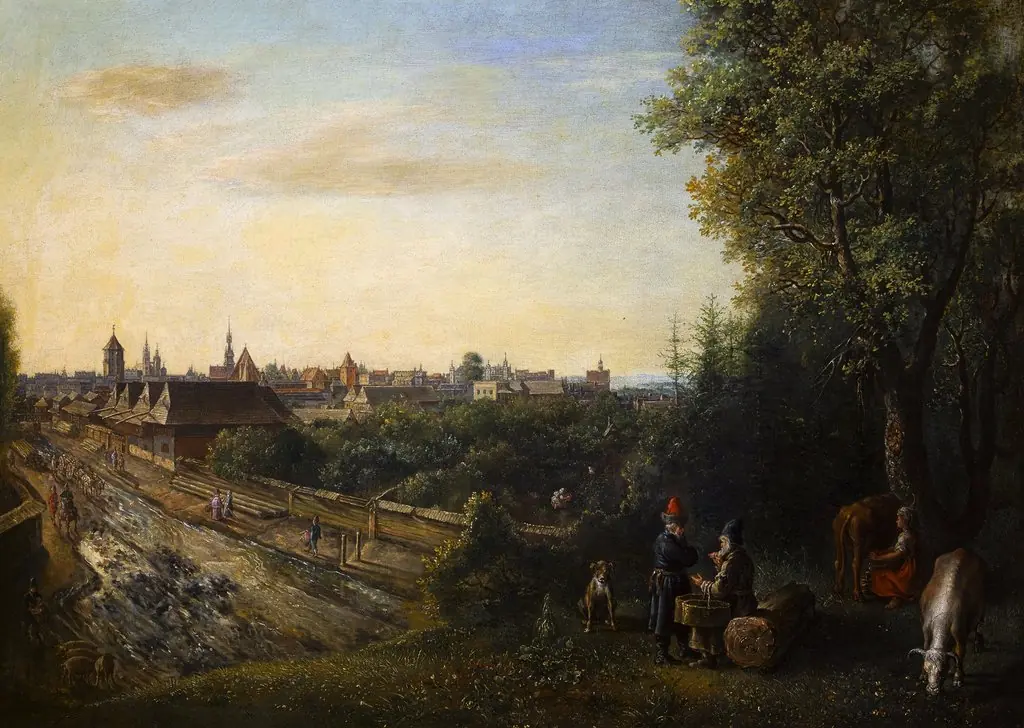 View of Krakow, by Gottfried Libalt, oil, 1652