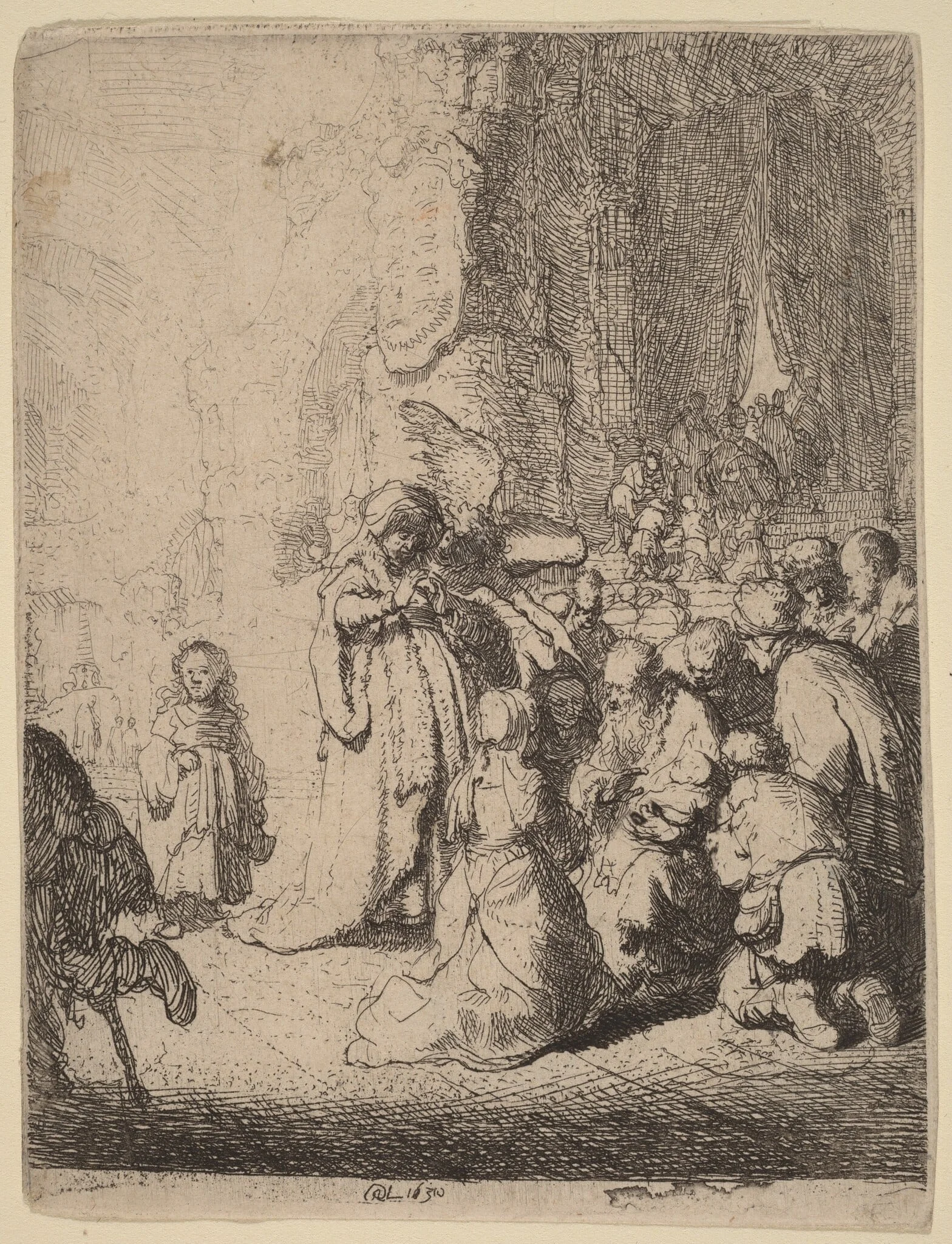 The Presentation in the Temple with the Angel: Small Plate, detail