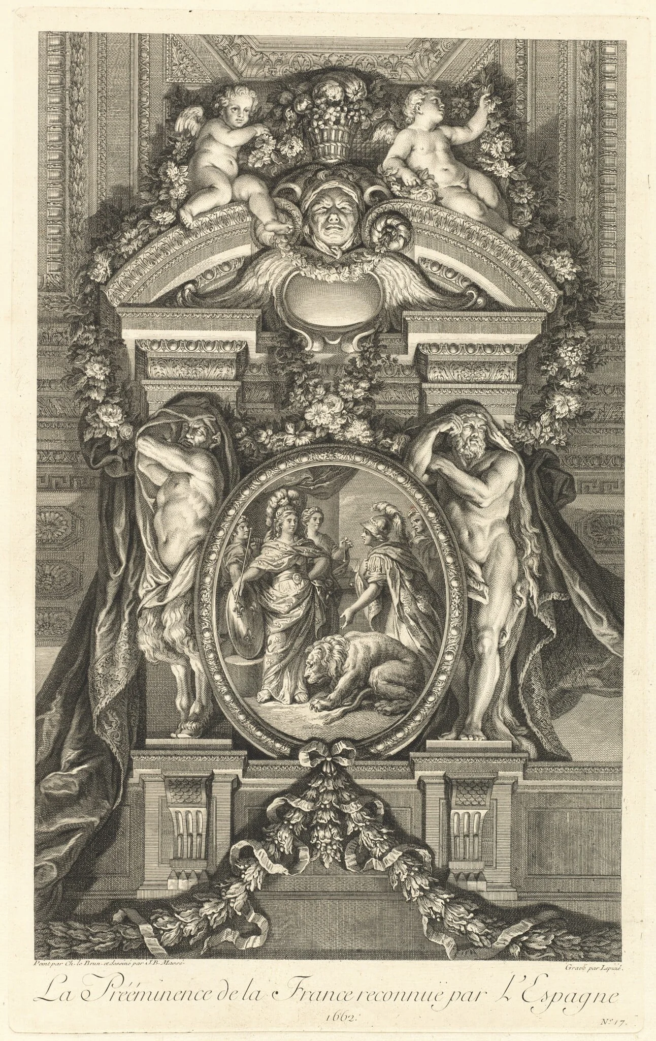 La Prééminence de la France reconnue par l'Espagne 1662 (The Preeminance of France Recognized by Spain 1662) [pl. 17], detail
