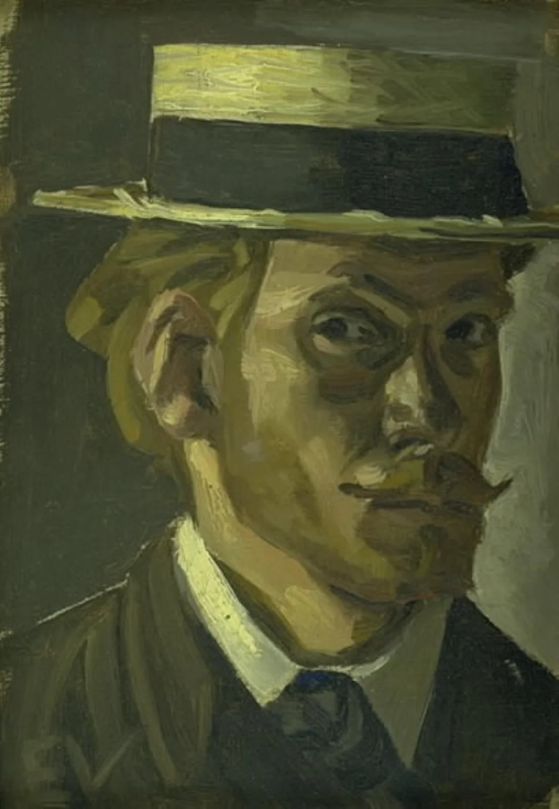 Self-Portrait with a Straw Hat, detail