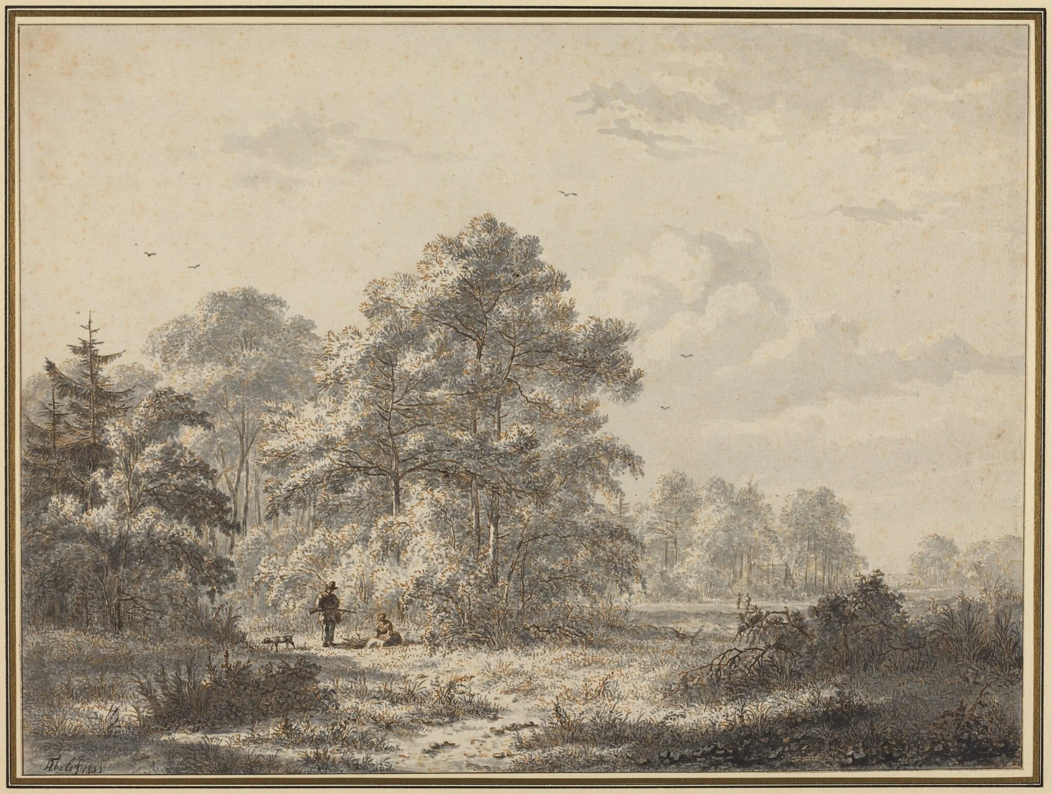 Hunters at the Edge of the Woods, detail