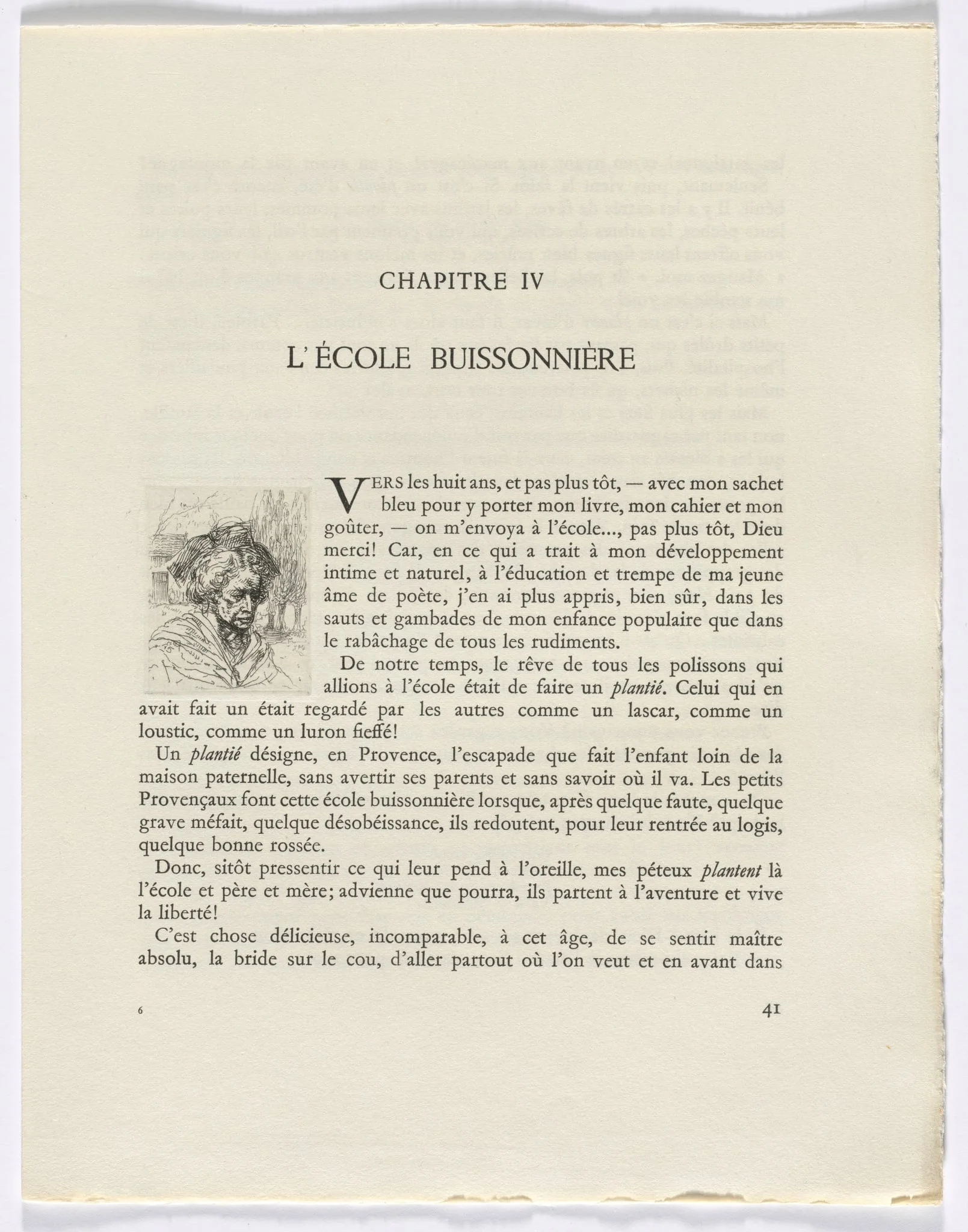 Frédéric Mistral: Mémoires et Recits by Frédéric Mistral: bust of a woman (page 41) DUPLICATE, detail