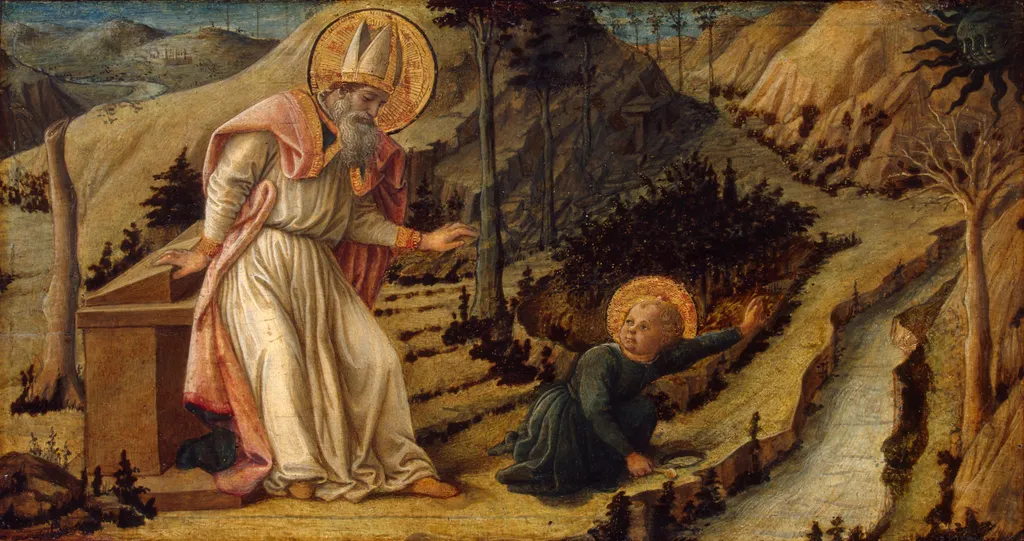 Vision of St Augustine, by Filippo Lippi, tempera, 1452
