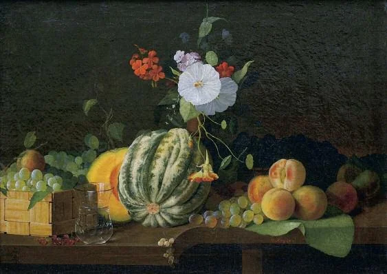 Still life. Flowers and fruits, detail
