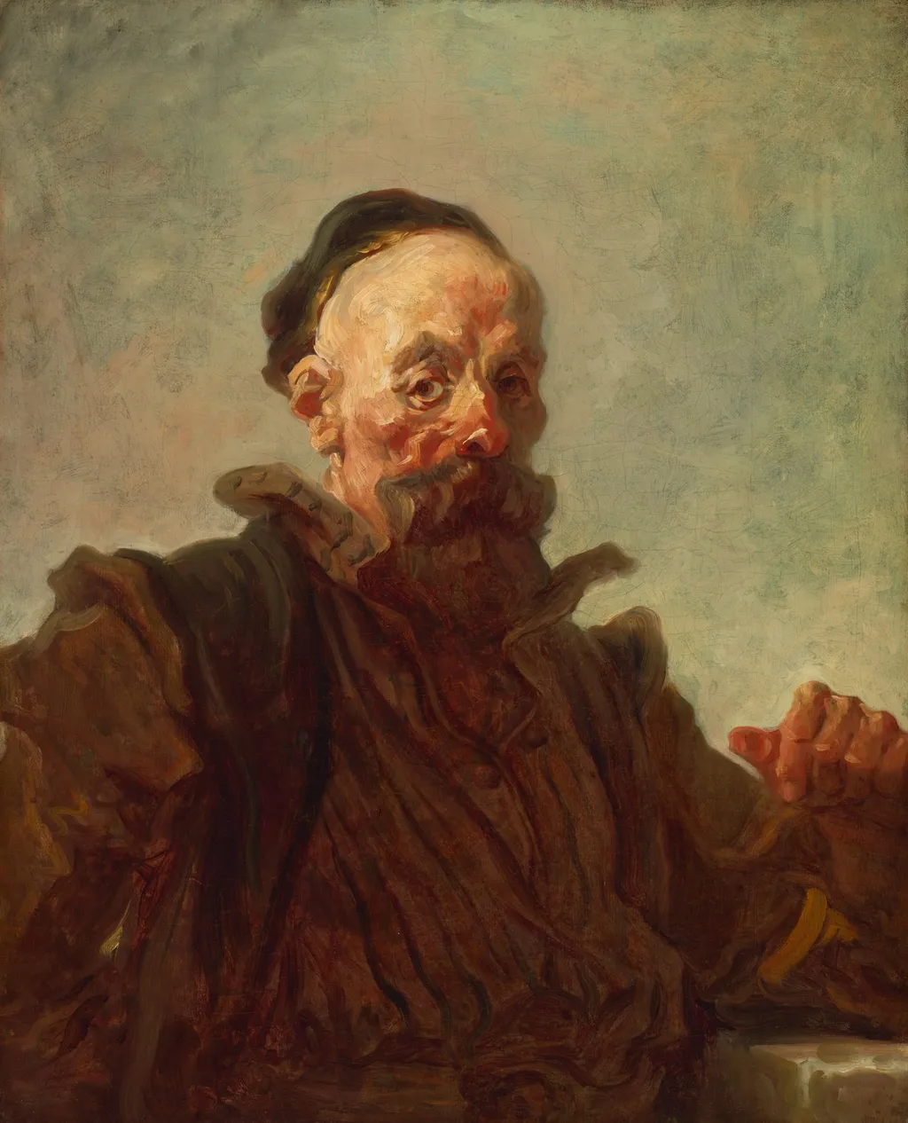 Portrait of a Man in Costume, by Jean Honoré Fragonard, oil, 1768